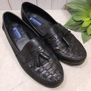 MEN'S Black Tassel Kilt Woven Slip On Loafers